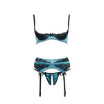 Jade BH-set Met Open Cups - Groen/Zwart