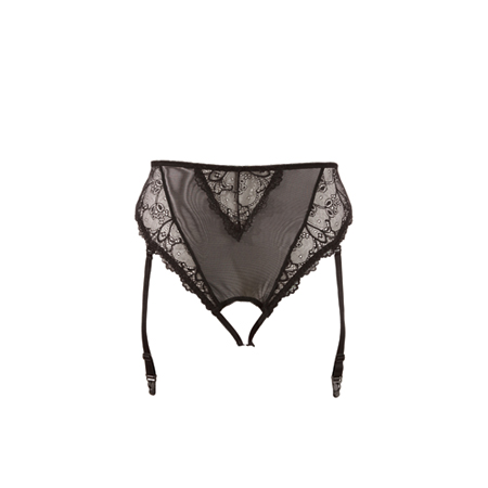 Jarretel Slip Open Kruis - Zwart