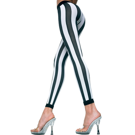 Gestreepte Leggings - Zwart/Wit