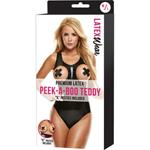 Latex Body Met Open Cups - Zwart