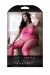 To The Moon Jarretel Catsuit - Neon Pink