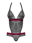 Rossita Kanten Body - Zwart/Rood