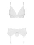 3-Delige Kanten Jarretel Set - Wit