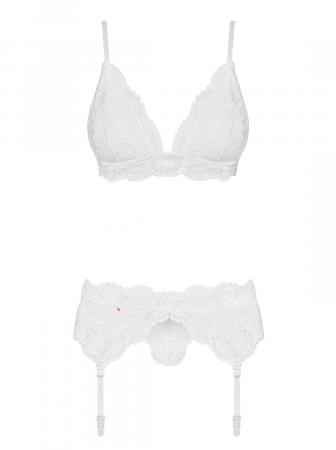 3-Delige Kanten Jarretel Set - Wit