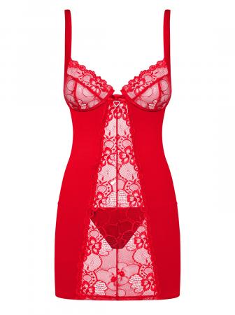 Heartina Negligé Met String - Rood