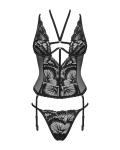 2-delige Jarretel-set Alessya -zwart
