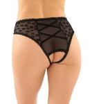 Daisy Slip Met Open Kruisje - Zwart