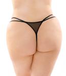 Aster Parel String Met Open Kruisje Zwart - Curvy