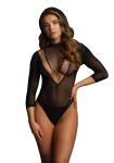 Trendy body met mouwen zwart