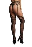 Jarretelpanty met grote mazen zwart