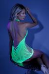 Shock Value Halter Jurkje Met Netstof - Neon Groen