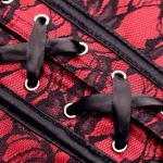 Scarlet Seduction Kanten Korset & String - Zwart/Rood