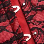 Scarlet Seduction Kanten Korset & String - Zwart/Rood