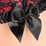 Scarlet Seduction Kanten Korset & String - Zwart/Rood