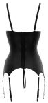 Jarretel-set met open cups - zwart
