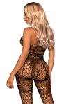 All About You Catsuit w/ Open Kruis - Zwart