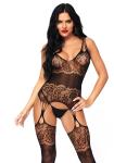 Hard to Get Jarretel Catsuit - Zwart