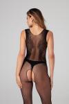 Angel Catsuit open kruis  - Zwart