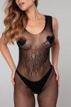 Angel Catsuit open kruis  - Zwart