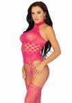 Halternek Jarretel Catsuit - Roze