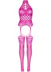 Halternek Jarretel Catsuit - Roze