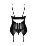 Obsessive - Norides Korset & String - Zwart