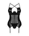 Obsessive - Norides Korset & String - Zwart