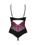 Obsessive - Rosenty Kruisloze Teddy - Zwart/Paars