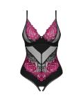 Obsessive - Rosenty Kruisloze Teddy - Zwart/Paars