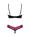Obsessive - Kruisloze BH-Set - Zwart/Paars
