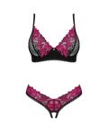 Obsessive - Kruisloze BH-Set - Zwart/Paars