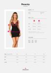 Obsessive - Rosenty Babydoll & String - Zwart/Paars
