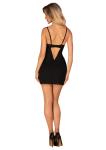 Obsessive - Rosenty Babydoll & String - Zwart/Paars