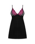 Obsessive - Rosenty Babydoll & String - Zwart/Paars