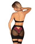 Obsessive - Rosenty Top & Skirt - Zwart/Paars