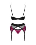 Obsessive - Rosenty 3-Delige Set - Zwart/Paars