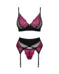 Obsessive - Rosenty 3-Delige Set - Zwart/Paars